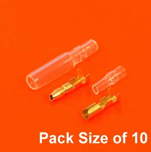 NEW 10 MOTORCYCLE WIRING HARNESS LOOM BULLET CONNECTORS BRASS 3.9MM ELECTRICAL - Picture 1 of 5