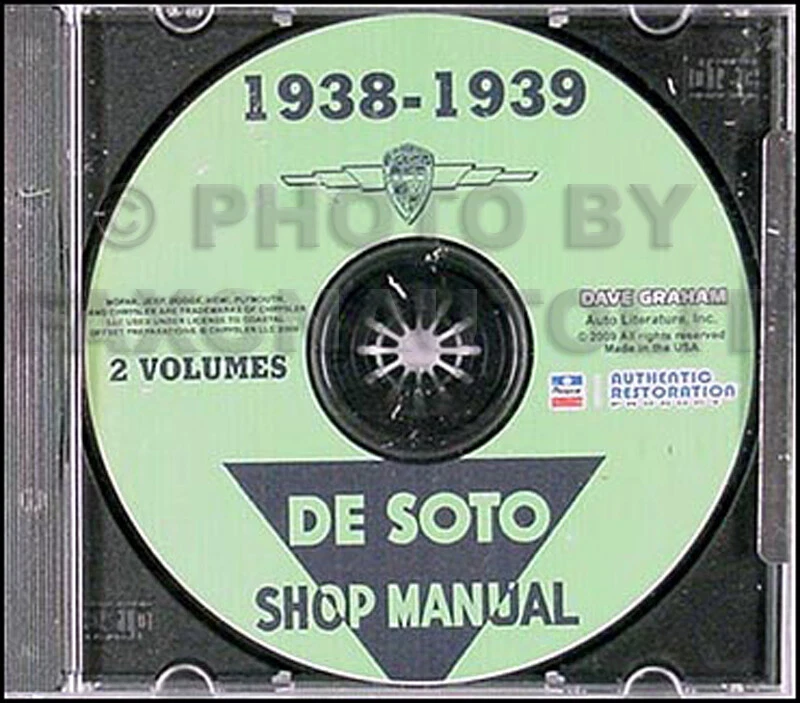 1938-1939 De Soto Shop Manual on CD 38 39 DeSoto Repair Service - Image 1 of 1