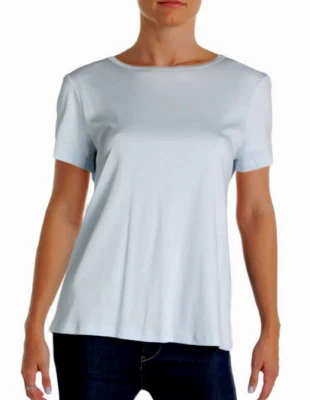 Helmut Lang Back Tie Closure Open Back Blouse Aqua M NWT $185 - Image 1 of 4