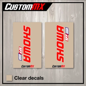 SHOWA SFF SUSPENSION CLEAR UPPER FORK DECALS MOTOCROSS GRAPHICS MX GRAPHICS - Picture 1 of 1