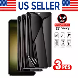 Paquete de 1/3 protectores de pantalla de hidrogel de privacidad antiespía para Samsung S23 Ultra Plus S22 - Imagen 1 de 16