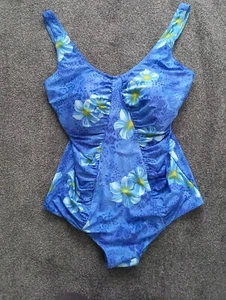 NATURANA BLUE FLORAL ONE-PIECE SWIMSUIT, SIZE 24/26C - Picture 1 of 3