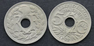 1 Coin Of 5 Cents In Cupro Nickel 1922 Poissy ( 016 ) - Picture 1 of 1