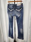 Miss Me Jeans Signature Boot Beaded Embroidered Thick Stitch Women's Sz 29 Y2K