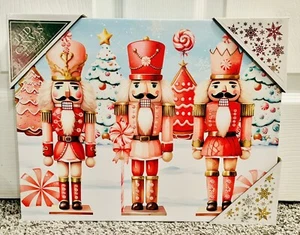 Christmas Pink Nutcracker Candy Cookies LED Light Up Canvas Wall Art Sign - Picture 1 of 2