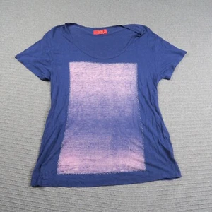 Tigerylily Womens T-Shirt Top 10(AU) or Small Blue Short Sleeve Graphic Print - Picture 1 of 9