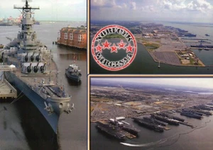 Aerial View of Naval Station Norfolk Virginia, Navy Base VA, Military - Postcard - Picture 1 of 2