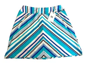 NWT Tail Women’s Skort S Blue White 18” Pull On W/ Zippered Pockets Golf Tennis - Picture 1 of 14