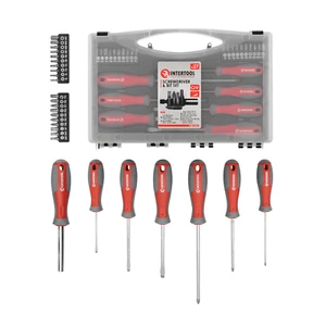INTERTOOL 27-Piece Magnetic Screwdriver Set with Bits and Case VT08-3351 - Picture 1 of 9