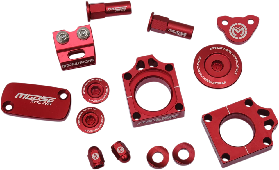 Moose Racing Red Bling Pack Honda 04-08 CRF250R/X 450R Engine Plugs Axle Blocks - Image 1 of 1