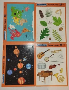 Puzzle Patch Tray Lot Leaves Planets Instruments Map Age 3-7 - Picture 1 of 3