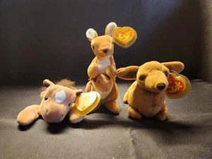 LOT OF 3 - Vintage 1990's 4th Generation Ty Beanie Babies - w/ Tag Protectors! - Picture 1 of 15
