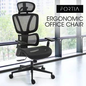FORTIA Ergonomic Office Chair Executive Seat Mesh Work Computer Gaming Black - Picture 1 of 12