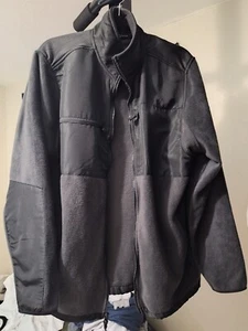 Beverly Hills Polo Club Jacket Large Black/Charcoal Microfleece NWOT - Picture 1 of 6