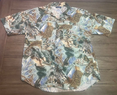 Camisa Hawaiana De Colección Abotonada Towncraft Estampado Gráfico Exterior Talla L Foto 1 de 4