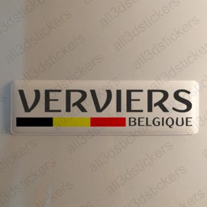 Verviers Belgique Autocollant 120x30mm Drapeau 3D Adhésif Relief Autocollants - Imagen 1 de 1