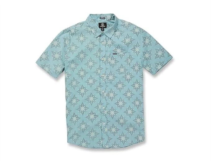 VOLCOM THROWING STAR Men's S/S Button Shirt - CBL - Medium - NWT - Image 1 of 2
