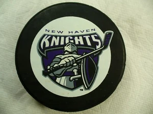 UHL New Haven Knights League Reverse Official Logo Hockey Puck Collect Pucks - Picture 1 of 2