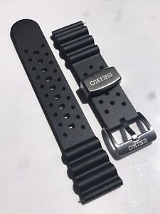 NEW BLACK-Bracelet Montre Qualité Supérieur 💯%Silicone Bracelet SEIKO 22mm