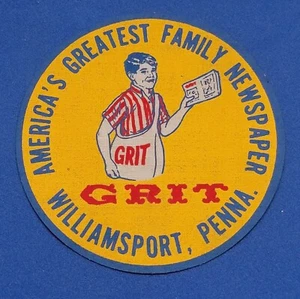 Vintage Grit Zeitung Paperboy Tasche Patch Williamsport Pennsylvania (schwer zu finden) - Bild 1 von 2