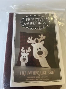 Primitive Raffungen wie Vater wie Sohn Kissen Wolle Kit - Bild 1 von 2