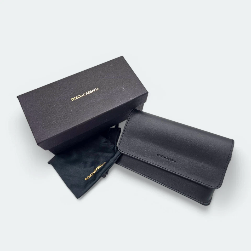 NUEVO Dolce Gabbana Gafas de sol Anteojos Estuche semi rígido Suave con botón Negro Foto 1 de 1