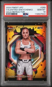2024 Topps Finest UFC Gold Refractor Valentina Shevchenko #289 /20 PSA 10 - Picture 1 of 2