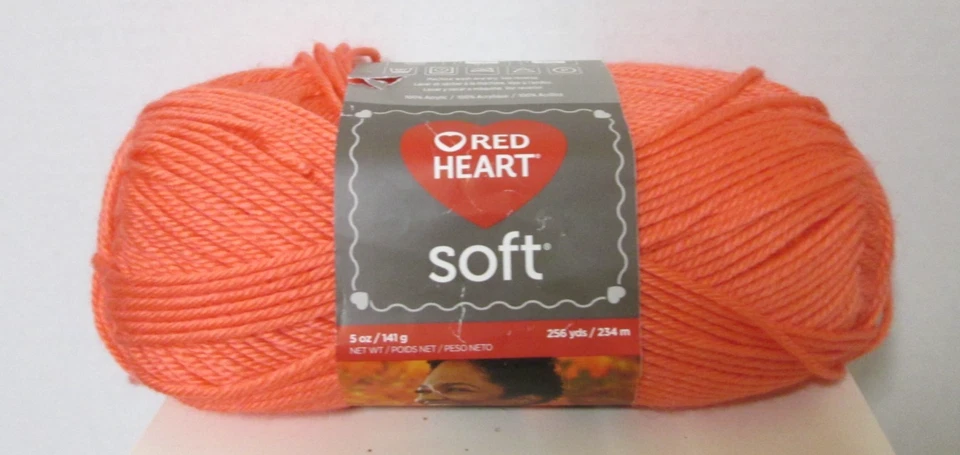 1 madeja corazón rojo hilo suave 5 oz acrílico #4- turquesa baya uva coral espuma de mar Foto 1 de 1