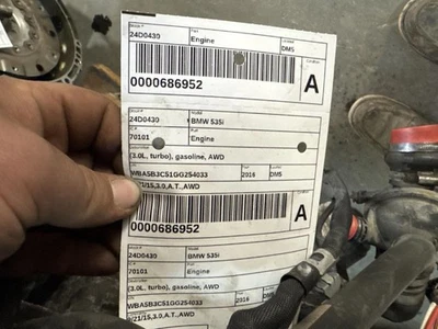 Engine 3.0L Turbo AWD Fits 14-17 BMW 535i GT 1843116 Foto 1 de 4