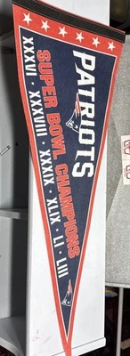 Banderín de fieltro New England Patriots 6 veces campeones del Super Bowl NFL EE. UU. Wincraft Foto 1 de 4