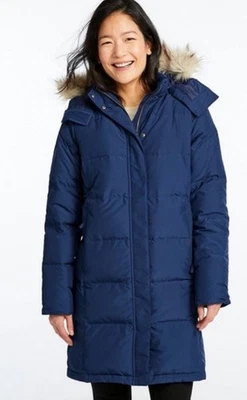 LL Bean Jacket Petite Large DOWNTEK Ultrawarm Quilted Puffer Coat Parka Long - Image 1 of 4