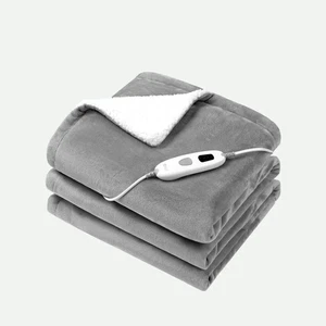 ETL Certified Heated Blanket – 62"x84" Sherpa, 4 Heat Settings, Auto-Off, Gray - Picture 1 of 10