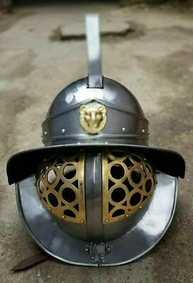 Armadura Larp Medieval, Réplica Casco Gladiador Murmillo Caballero Cruzado Casco Foto 1 de 4
