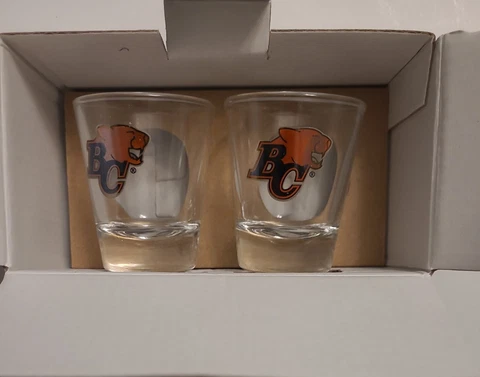 CFL BC Lions 2-Piece 1.5 oz Shot Glass Set by Hunter -new Cover