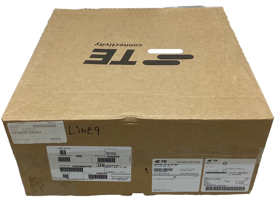 Tubo termorretráctil negro TE Connectivity Raychem NTFR-3/4-0-SP 4625714002 100 pies Foto 1 de 2