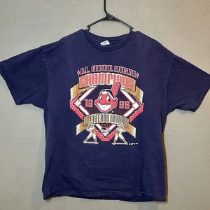 Vintage 1995 Cleveland Indians ALC Champs T-Shirt Erwachsene XL Delta Single Stich - Bild 1 von 11