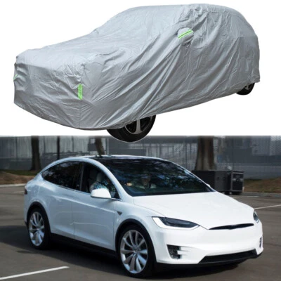 For Tesla X 2016-23 Full Car Cover Waterproof UV Protection Dust Rain Resistant Foto 1 de 4