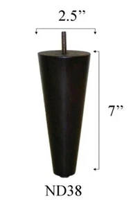 7" Tapered Cone Furniture Leg / Chair/ Ottoman Feet ( Set Of 4 ) - Picture 1 of 1
