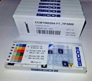 ** OFERTA ** CCMT 21.51 F1 TP3500 SECO ** 10 INSERTOS *** PAQUETE DE FÁBRICA ** - Imagen 1 de 1