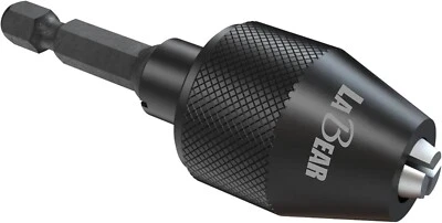 Mini portabrocas sin llave de 3 mordazas con adaptador de vástago hexagonal de 1/4" de cambio rápido Foto 1 de 4