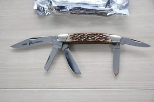 Frost Cutlery TEXAS STOCKMAN Bone Handle Folding Knife ,Seki JAPAN Unused W10 - Picture 1 of 11