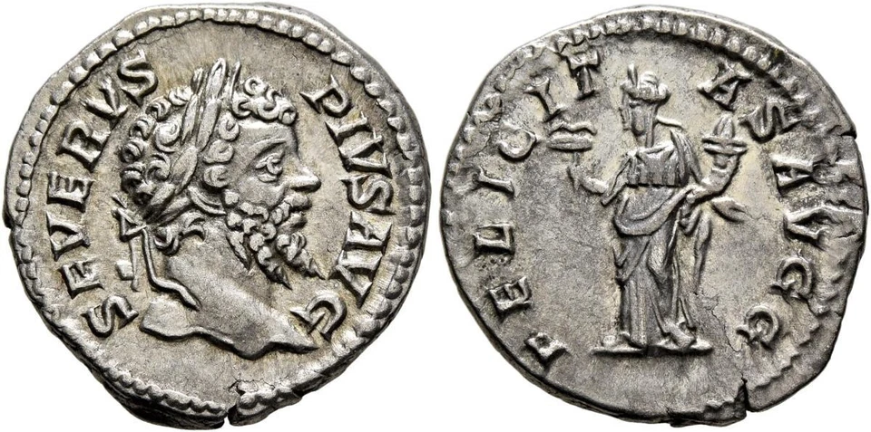 Septimio Severo, 193-211. Denario (Plata, 19 mm, 3,14 g, 1 h), Roma, 202-210 Foto 1 de 1