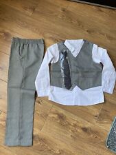 Boys 4 Piece Wedding Suit Grey Page Formal Party 7-8 Years NEW