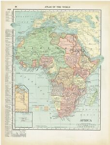 1910 Color Country Maps of Entire Africa and Southern Part of South America