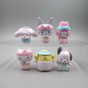 6pcs Cute Bath Kuromi My Melody Cinnamoroll Figure Toy Cake Toppers Doll - Picture 1 of 8