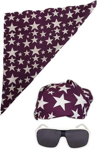 Colored Stars Bandana White Sunglasses for Macho Man Costume Cover