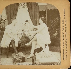 STEREOVIEW Stereo 3D CARD "Say When" RISQUE Pouring Wine CH Graves UNIVERSAL ART - Picture 1 of 2