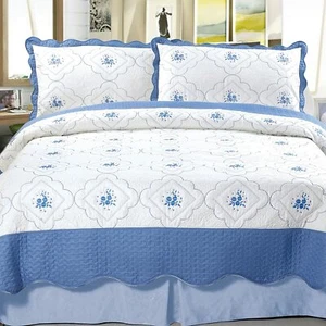 【NEW】LAVISH HOME BRIANNA EMBROIDERED QUILT 3 PC. SET - FULL/QUEEN, MULTICOLOR - Picture 1 of 6