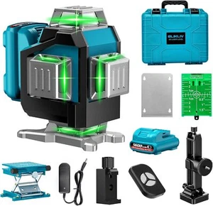 Elikliv 4x360 Green Laser Level 200ft Automatic Self-leveling 16 Line Cross Line - Picture 1 of 8