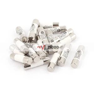 20 Pieces RO15 ( RT18 RT14 ) Ceramic Cylindrical Tube Fuse 6 Amp 380V 10mm x38mm - Picture 1 of 4
